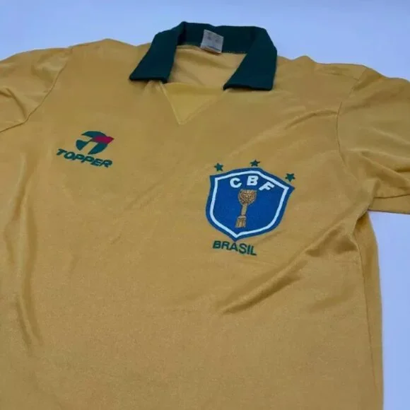 Brazil 1986-1990 #10 (Zico) ORIGINAL Topper Vintage Rare Soccer Jersey